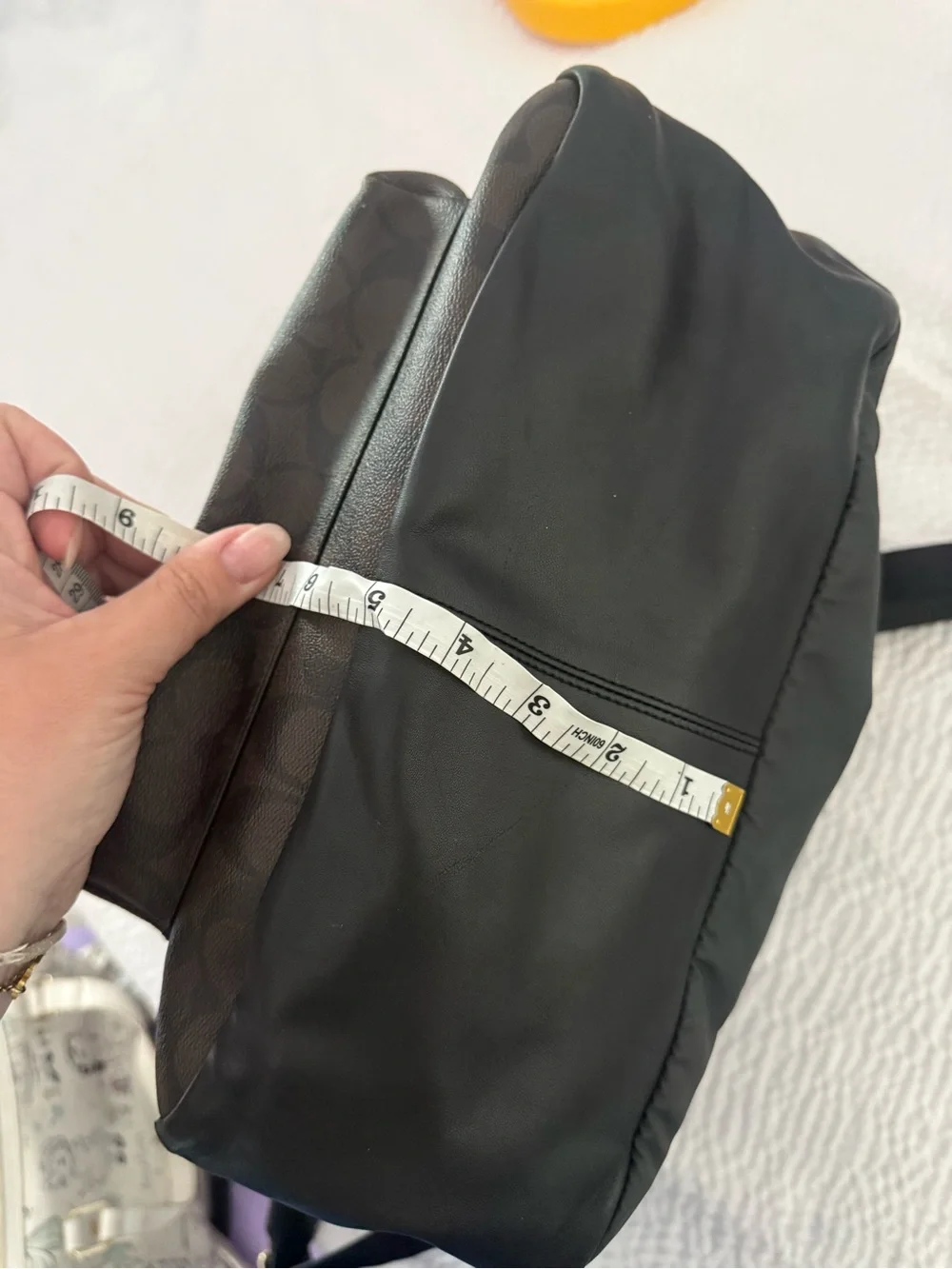 Coach Brown & Black Monogram Backpack with Gold Hardware - Picture 3 of 5